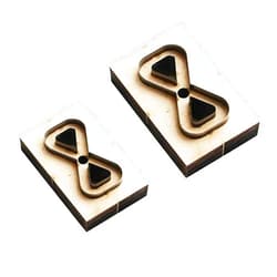 2Krmstr 2 Pack DIY Leather Cutting Mold Wooden Die, Bow Shape Embossing Die Mould Wooden Die Cut for Leather, Handmade Leather Crafts Making Tool for Strap Fabric Accessory