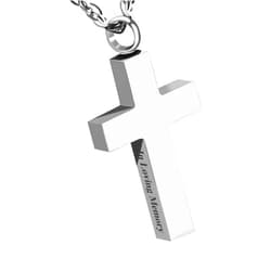 Dletay Cremation Cross Necklace for Ashes Stainless Steel Cross Urn Pendant Ashes Holder Memorial Jewelry for Women Men-In Loving Memory