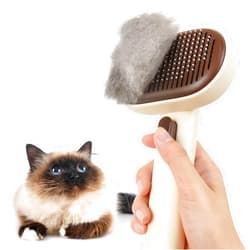 aumuca Cat Brush for Shedding, Cat Brushes for Indoor Cats, Cat Brush for Long or Short Haired Cats, Cat Hair Brush Cat Grooming Deshedding Brush for Dog Kitten Rabbit Removes Loose Fur (Brown)