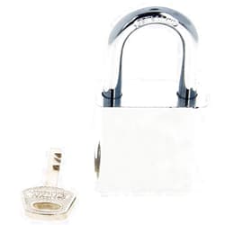Yinpecly Chromium Plated Stainless Steel Small Keyed Padlock Anti Rust Lock Waterproof Padlock with 1 Keys for Cabinets Drawers Outdoor Use 1.18 inch Wide Steel Body Shackle Silver Keyed Alike 1pcs