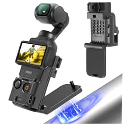 AMAZEAR Magnetic Mount Stand Compatible with DJI Osmo Pocket 3, Upgraded Pocket3 Accessories Adapter Clamp Magnet Suction Case Holder on Desktop, Vertical Surface, 180° Adjustable Handle, Black