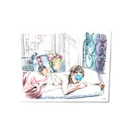 ArtifulJulia Audrey Hepburn Sleeping Wall Art Prints Breakfast at Tiffany Print Wall Decor Artwork Bedroom Living Room Wall Art Illustration Audrey Hepburn With Cat (NO FRAME, NO CANVAS) 8