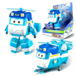 Super Wings Toys, Shine Transformer Toys 5 Inch, Season 7 New Character, Airplane Toy for Kids 3-5 Years Old, Real Mobile Wheels, Birthday Party Supplies for Preschool Boys and Girls Blue
