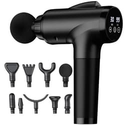 OLsky Massage Gun Deep Tissue, Handheld Electric Muscle Massager, High Intensity Percussion Massage Device for Pain Relief with 9 Attachments & 30 Speed(Black)