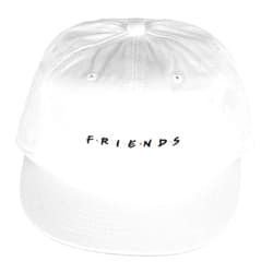 Bioworld Friends TV Show Embroidered Logo Adjustable Metal Closure Dad Hat Cap White