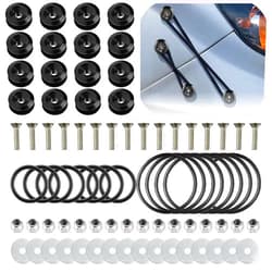 LUYEJKO Bumper Quick Release Kit，Bumper Fasteners，Quick Release Bumper Clips for Car Bumpers,16 Pieces Replacement O-Ring (8 Regular + 8 Big) (Black)