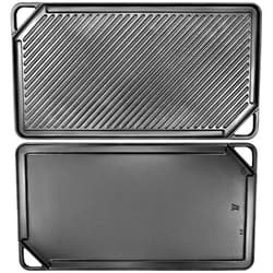 GGC Cast Iron Griddle for Gas Stove, Reversible Griddle for Gas Grills, 20 x 10 Flat and Ribbed Griddle Plate for Outdoor and Indoor Cooking