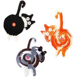 Graceice Cat Gifts for Cat Lovers 3PCS Cat Coaster Woven Creative Cute Cat Coaster Insulation Coaster Coffee and Tea Coaster Desktop Gifts