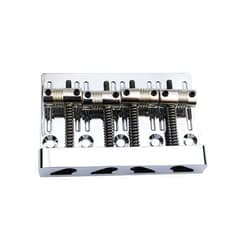 Guyker High Mass Bass Bridge with Vintage Brass Saddles Tailpiece Replacement for 4 String Jazz Electric Bass CNC Machined (GB403, Chrome)