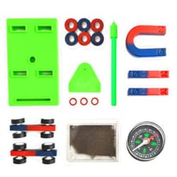 EUDAX Labs Junior Science Magnet set for Education Science Experiment Tools Icluding Bar/Ring/Horseshoe/Compass Magnets