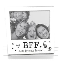 Shudehill Giftware BFF Photo Frame 73465, Metal, Silver, 14x13.5cm