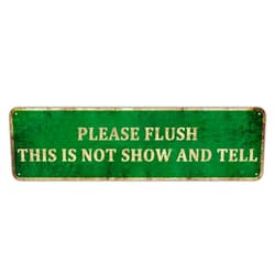 KIOZIY Funny Bathroom Signs, Please Flush This Is Not Show and Tell Tin Sign, Farmhouse Bathroom Decor, Bathroom Decor Wall Art, Funny Bathroom Humor, Bathroom Accessories, Rustic Home Decor, 4