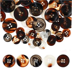 Psyqtsuary 60 PCS Mixed Resin Sewing Buttons, 4-Hole Round Bulk Buttons for DIY Sewing Crafts, Assorted Size Flatback Plastic Buttons, 5 Color 3 Size(15mm,20mm,25mm) Suit Coats Button for DIY Sewing Crafts Suits