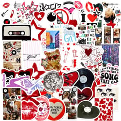 Lydosoco 50Pcs Aesthetic Downtown Girls Stickers Pack Cool Trendy Y2K Stickers for Water Bottle Funny Waterproof Stickers for Teens Adults Vinyl Stickers for Laptop Skateboard Party Supplies(Downtown)