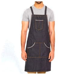 AWHALE Multipurpose Cross Back Denim Chefs Apron - BBQ, Painting, Garden, Cooking for Men and Women with pockets