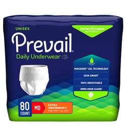 Prevail Daily Protective Underwear - Unisex Adult Incontinence Underwear - Disposable Adult Diaper for Men & Women - Maximum Absorbency - Medium - 80 Count (4 packs of 20)