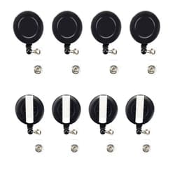 JANYUN 50 Pcs Retractable Badge Reel Clips Holder for Hanging ID Card Name Key Chain (Black)