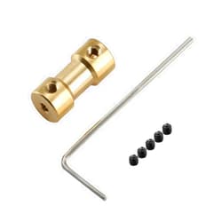 Bettomshin 2.3mm x 3mm Brass Shaft Coupling Coupler Connector Copper DIY Motor Flexible Shaft Coupling Joint Connector with Screws for RC Model Motor 1Pcs