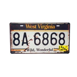 KOSICORN West Virginia Vintage License Plates American Auto Metal WV License Plates Vintage Rusty Logo Novelty License Plates Decorative Car Front Covers Garage Interior Wall Decor 12