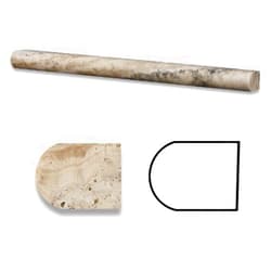 Oracle Moldings Philadelphia Travertine Honed 3/4 X 12 Bullnose Liner Trim Molding - Box of 5 pcs.