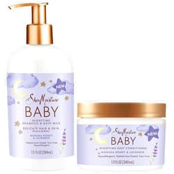 SheaMoisture Shea Moisture Baby Care Set – Relaxing Nighttime Shampoo & Bath Milk + Nighttime Deep Conditioner, Manuka Honey & Lavender (2 Piece Set)
