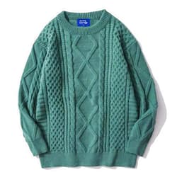 Aelfric Eden Oversized Knit Sweater Solid Vintage Pullover Sweater Unisex Woven Crewneck Knitted Tops