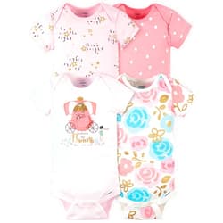 Gerber baby-girls 4-pack Short Sleeve Onesies Bodysuits