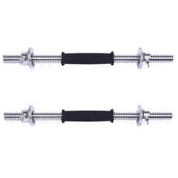 ZHLL 1 Pair 1 Inch Standard Diameter Adjustable Threaded Dumbbell Handles with Double Safety nut