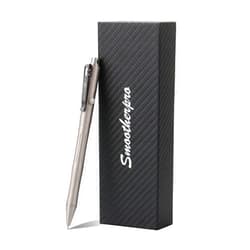 SMOOTHERPRO Titanium Bolt Action Pen Compatible with Pilot G2 Refill Stainless Steel Pocket Clip for EDC Signature Business Writing Journaling Sandblasted Gray(RG340)