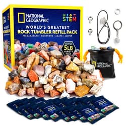 Blue Marble National Geographic Rock Tumbler Refill Kit - 5 lb. Mix of Rocks for Tumbling and Rough Gemstones - Rock Tumbler Supplies Include Rock Tumbler Grit and Polish Refill, and Unpolished Rocks