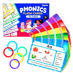JoyCat 75 Pack Phonics Flash Cards-Learn to Read Alphabet and CVC Words in 25 Stages-Games for Kids Ages 3-8 Preschool Kindergarten 1st 2nd Grade Homeschool Educational Learning Activities