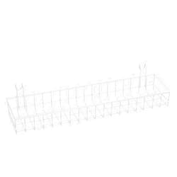 Kaforise Multipurpose Mesh Wall Metal Wire Basket, Grid Panel Hanging Tray, Wall Mount Organizer, Wire Storage Shelf Rack for Home Supplies, Wall Decor, Small Size, White Coated