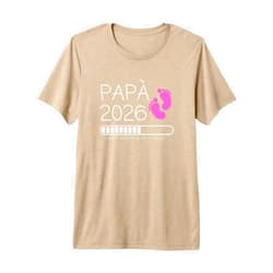 Regali Future Mamme e Papà 2026 Baby Shower Mens Papà 2026 Loading Annuncio Gravidanza Bimba Femmina Premium Tri-Blend T-Shirt