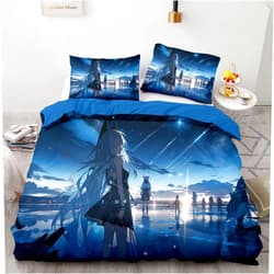 HHdjf Anime Characters Duvet Set Super Soft Microfiber with Zipper Comforter Cover Set 1 Quilt Cover 2 Pillowcases Cartoon Girl Duvet Cover Child Comforter Set Christmas Bedding Fantasy Quilt Cover