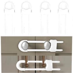 KUANSHENG Sliding Cabinet Locks, Child Safety Locks U-Shaped Adjustable Child Proof Locks Multi-Purpose Latches for Drawers Closets Refrigerators Storage Doors Knobs Handles, 4PCS
