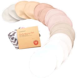KeaBabies Organic Nursing Pads - 14 Washable Viscose Derived from Bamboo Breastfeeding Pads, Wash Bag, Reusable Breast Pads for Breastfeeding, Nipple Pads for Breastfeeding Essentials(Neutrals, M 3.9