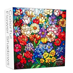 PICKFORU Stained Glass Puzzles for Adults 1000 Pieces, Mosaic Flower Jigsaw Puzzles 1000 Pieces, Challenging Spring Puzzle as Art Decor