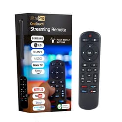 UltraPro OneTouch Backlit Universal Remote Control for Smart TV, Samsung, LG, Sony, Vizio, Roku, Fire TV, Replacement, Black, 83758