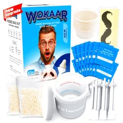 Wokaar Nose Wax Kit |100g Wax, 30 Applicators | No Microwave Needed | Ear and Nose Hair Removal Waxing Kit for Men and Women | Pre/Post-Waxing Wipes | Mustache| Ear Hair Removar, 5 Weeks Lasting