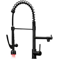 Fapully Commercial Single Handle Pull Down Sprayer Oil Rubbed Bronze Kitchen Faucet, Kitchen Sink Faucet with LED Light