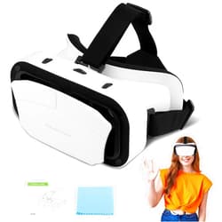 Vornetil Virtual Reality Goggles, 3D VR Glasses Adjustable VR Headset with Wide Angle Lens for Movies Games, Anti-Blue Eyes Protected- Universal Virtual Reality Goggles Set for Beginners