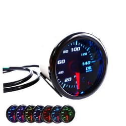 SREUOIL 2'' Oil Pressure Gauge Meter with Sensor Tinted 7 Color Car Digital LED 0-140 PSI 52mm Oil Press Gauge
