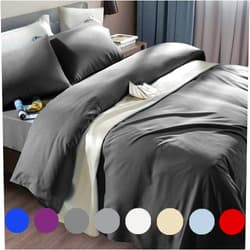 SONORO KATE Bed Sheet Set Super Soft Microfiber 1800 Thread Count Luxury Egyptian Sheets Fit 18-24 Inch Deep Pocket Mattress Wrinkle-6 Piece (Dark Grey, Full)