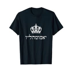 Moshiach Time Jewish Menorah Gifts Long Live King Moshiach Chabad Rebbe yechi adoneinu Hebrew T-Shirt