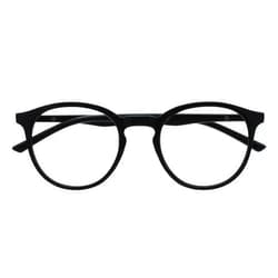 OPULIZE Met - Reading Glasses with Blue Light Blocking Slim Round Frame Scratch Resistant Spring Hinges Improve Sleep Computer Gaming Anti-Reflective Black Mens Womens B60-1 +3.00