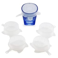Ulrolc Small Silicone Stretch Lids 5 Pack of 2.5 inch Reusable Stretch Cover, Silicone Stretch and Seal Lids Fit for 2.6 to 3.4 inch Can Cup Regular and Wide Mouth Mason Jar