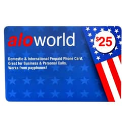 Alo World Phone Card for International & Domestic Calls, Prepaid Calling Card for Any Phones & Payphones | $25 USD