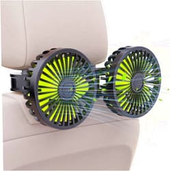 Hayousui USB Car Cooling Fans for Backseat: Dual Head Car Fan for Kids 3 Speeds 360° Rotatable Vehicle Rear Headrest Fans 5V Powerful Electric Air Circulation Fan for Sedan SUV RV Truck