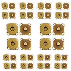 Yuntop 20 Sets Plum Magnetic Snaps Buttons for Sewing Supplies 15mm Purse Snap Clasps Button for Sewing, Craft, Bags, Clothes, Leather (Bronze)