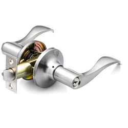 Berlin Modisch Entrance Lever Door Handle [Lock with Two Keys] for Office or Front Door with a Satin Nickel Finish, Reversible for Right & Left Side, Entry Lever Classic Series